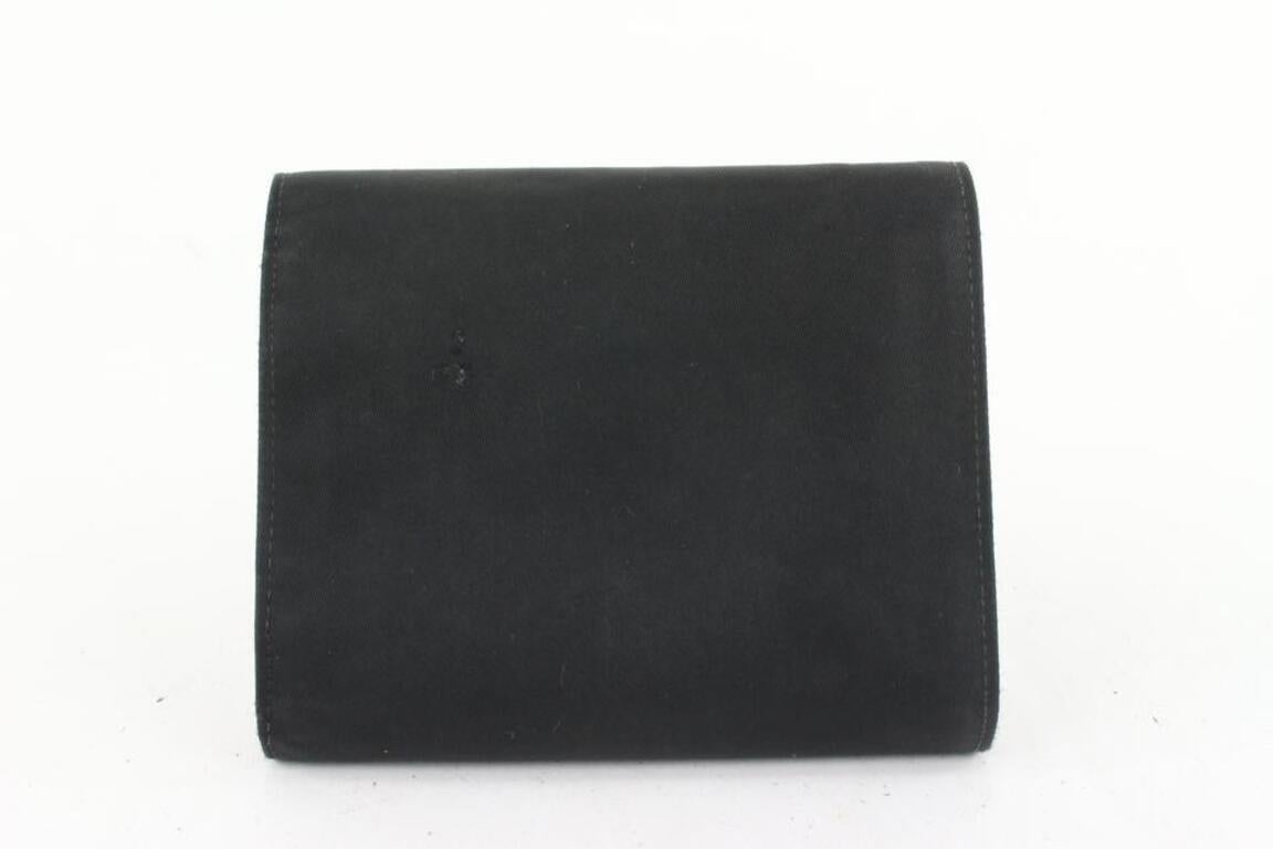Women's Prada Black Tessuto Nylon Compact Trifold Wallet 544pr611