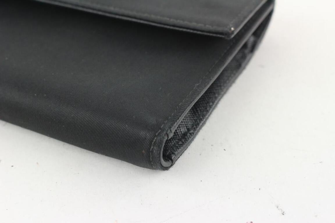 Prada Black Tessuto Nylon Compact Trifold Wallet 544pr611 2