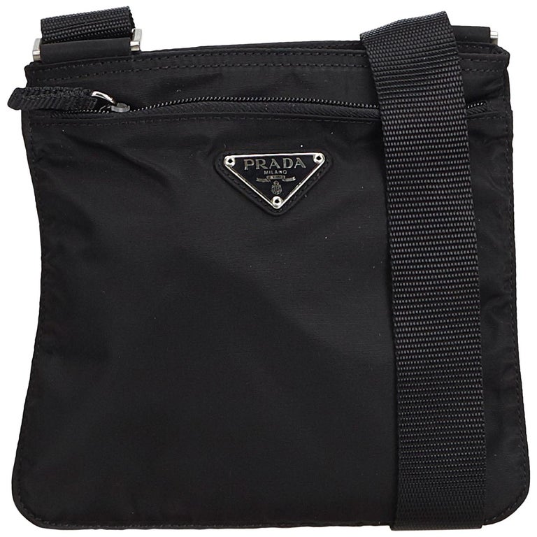 Prada Black Tessuto Nylon Crossbody Bag at 1stdibs