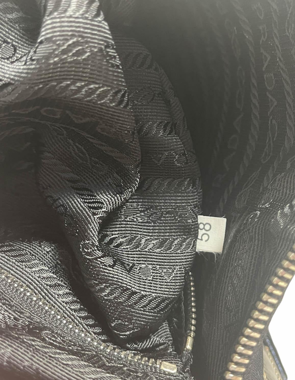 Prada Black Tessuto Nylon Crossbody Bag w/ Leather Trim & Buckle Detail 7