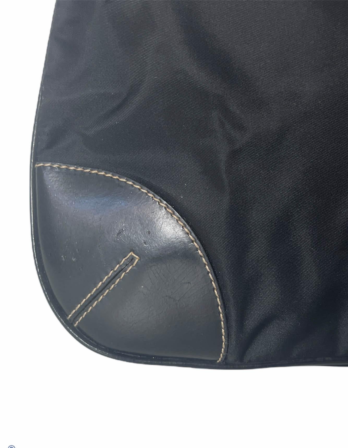 Prada Black Tessuto Nylon Crossbody Bag w/ Leather Trim & Buckle Detail 1