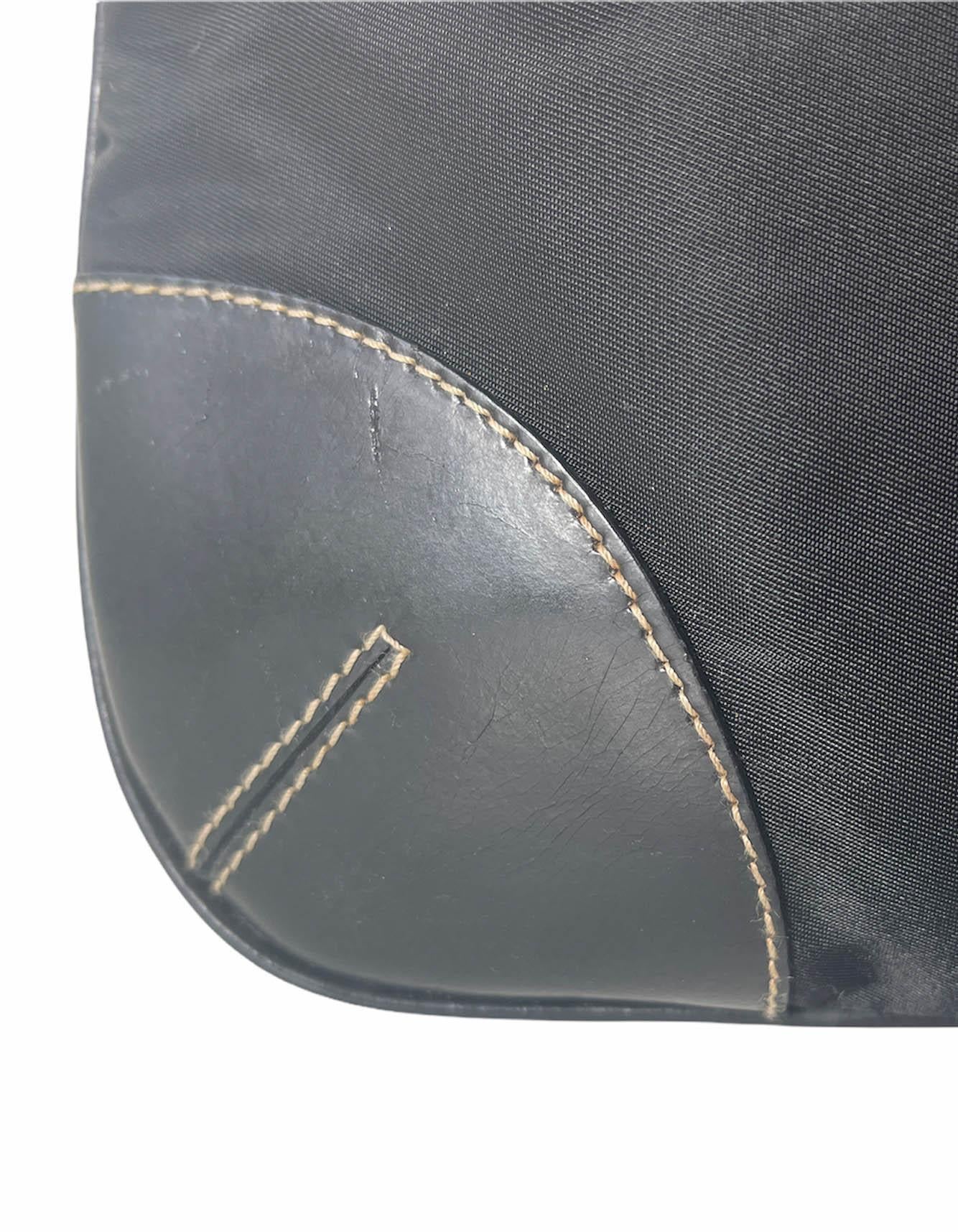 Prada Black Tessuto Nylon Crossbody Bag w/ Leather Trim & Buckle Detail 3