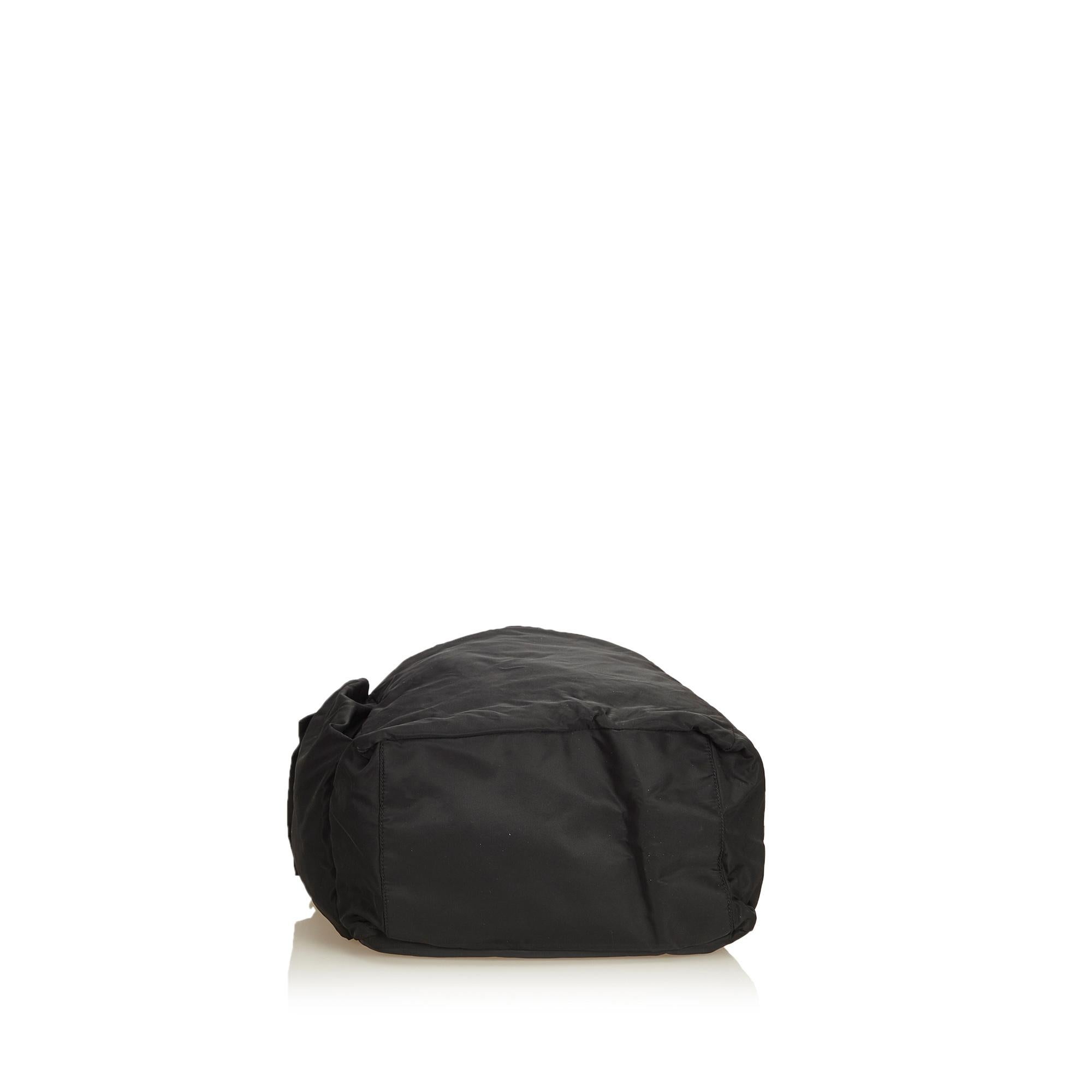 Women's Prada Black Tessuto Nylon Drawstring Shoulder Bag