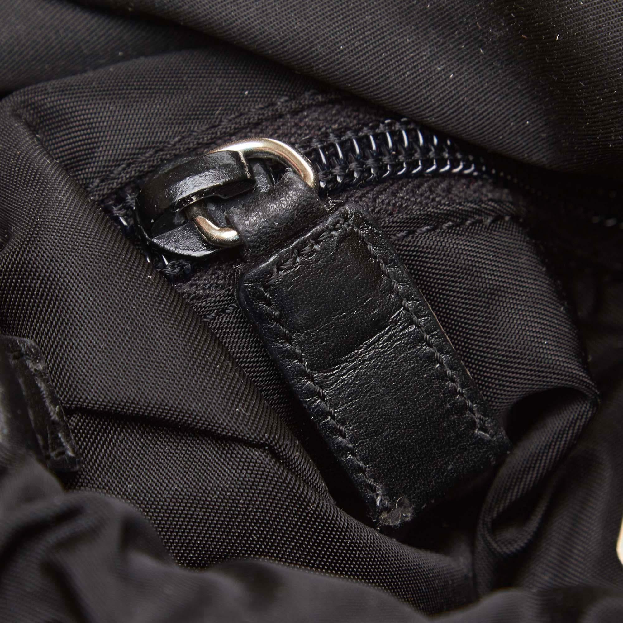 Prada Black Tessuto Nylon Drawstring Shoulder Bag 3