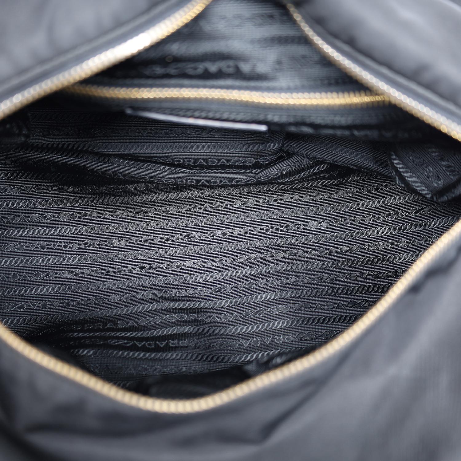 Prada Black Tessuto Nylon Duffle Shoulder Bag For Sale 1