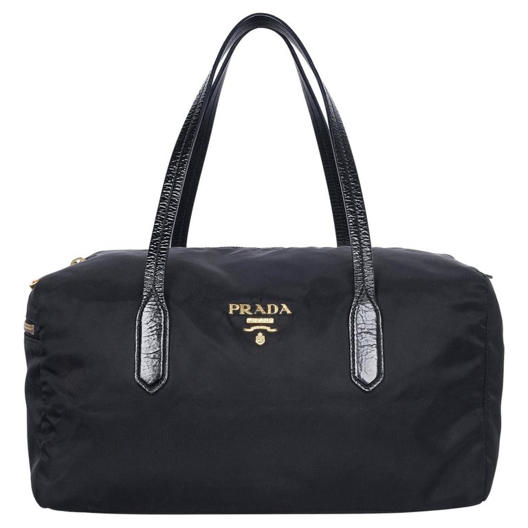 Prada Black Tessuto Nylon Duffle Shoulder Bag For Sale at 1stDibs