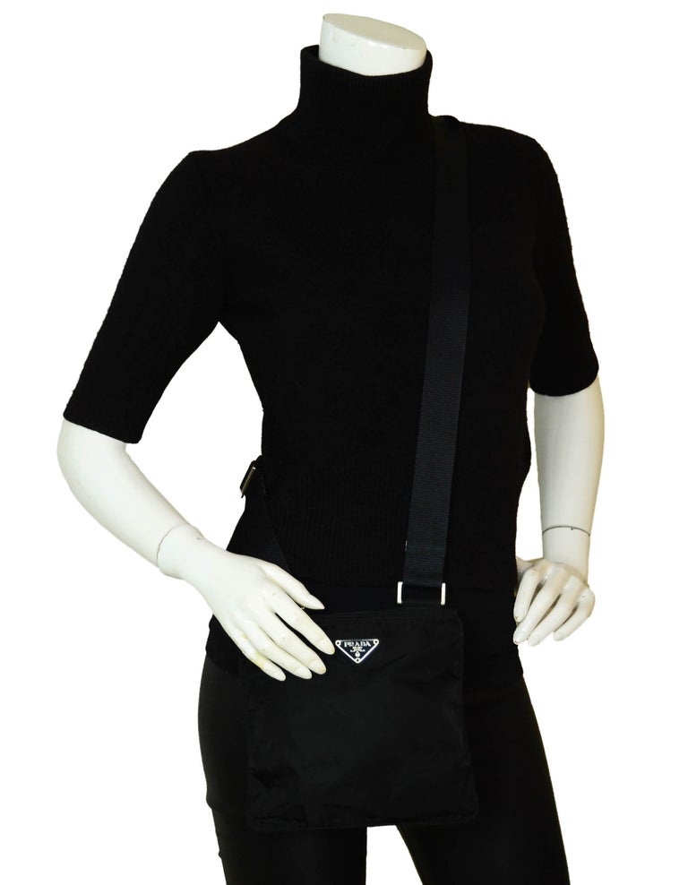 Prada Black Tessuto Nylon Soft Calf Leather Trim Cross Body Bag – Queen Bee  of Beverly Hills