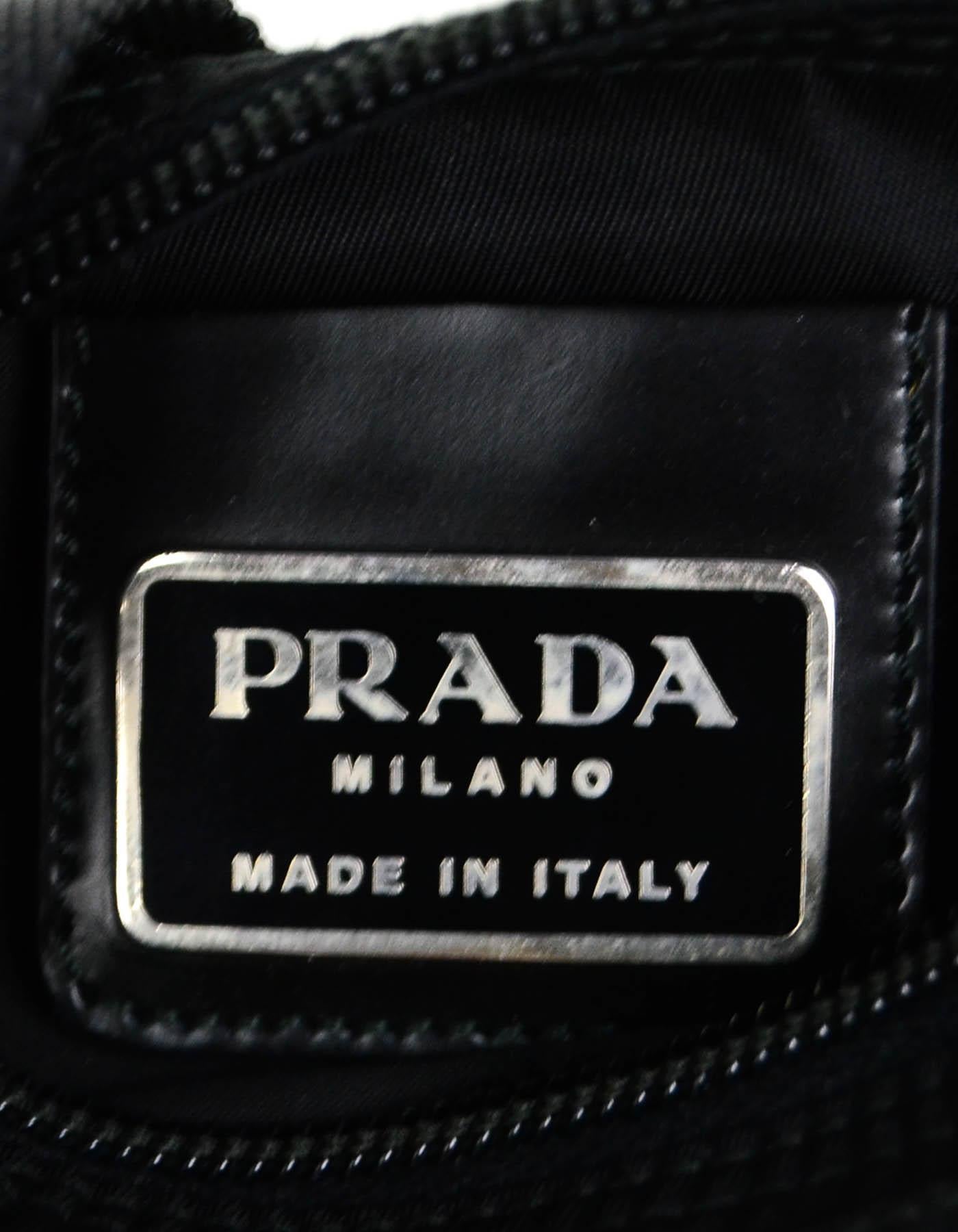 Women's Prada Black Tessuto Nylon Flat Mini Crossbody Bag