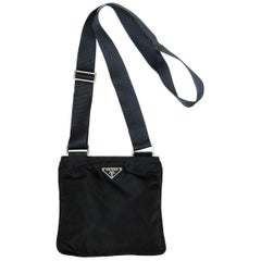 Prada Vintage Tessuto Nylon Messenger Bag For Sale at 1stDibs