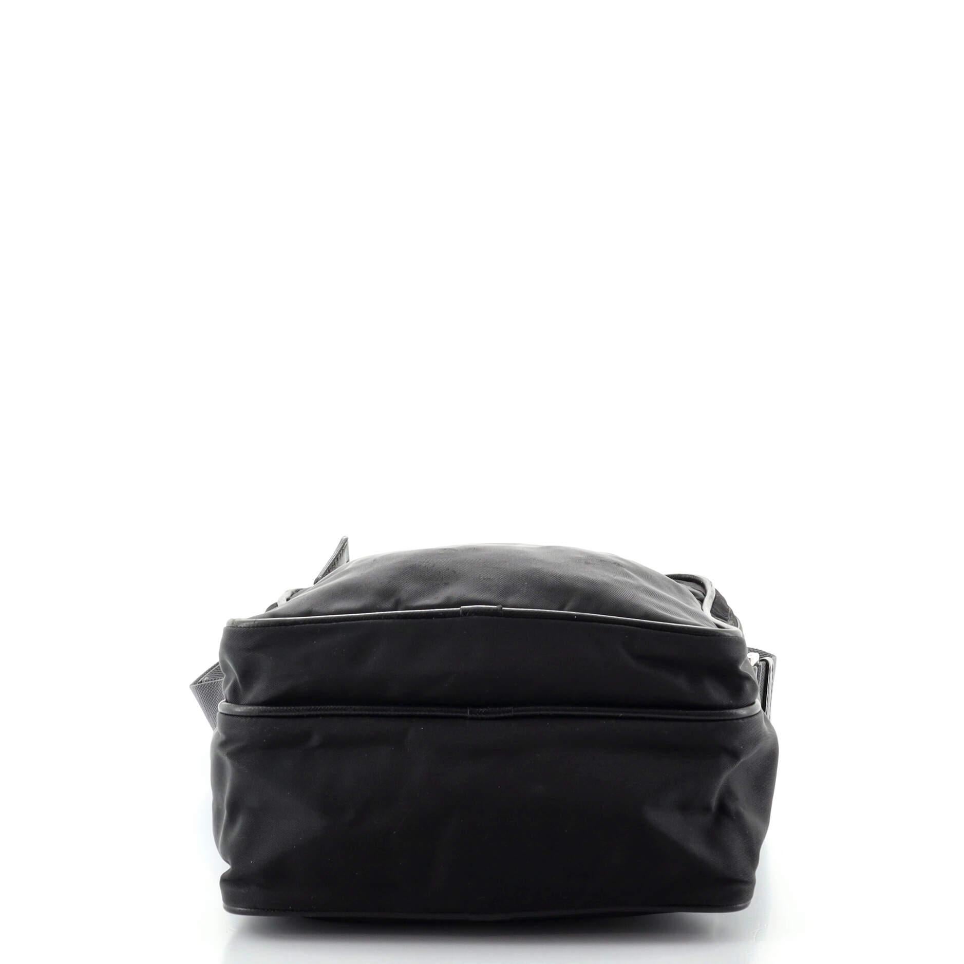 Prada Black Tessuto Nylon Front Pocket Crossbody Bag In Good Condition In Irvine, CA