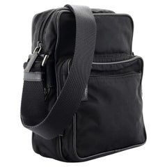 Prada Black Tessuto Nylon Front Pocket Crossbody Bag