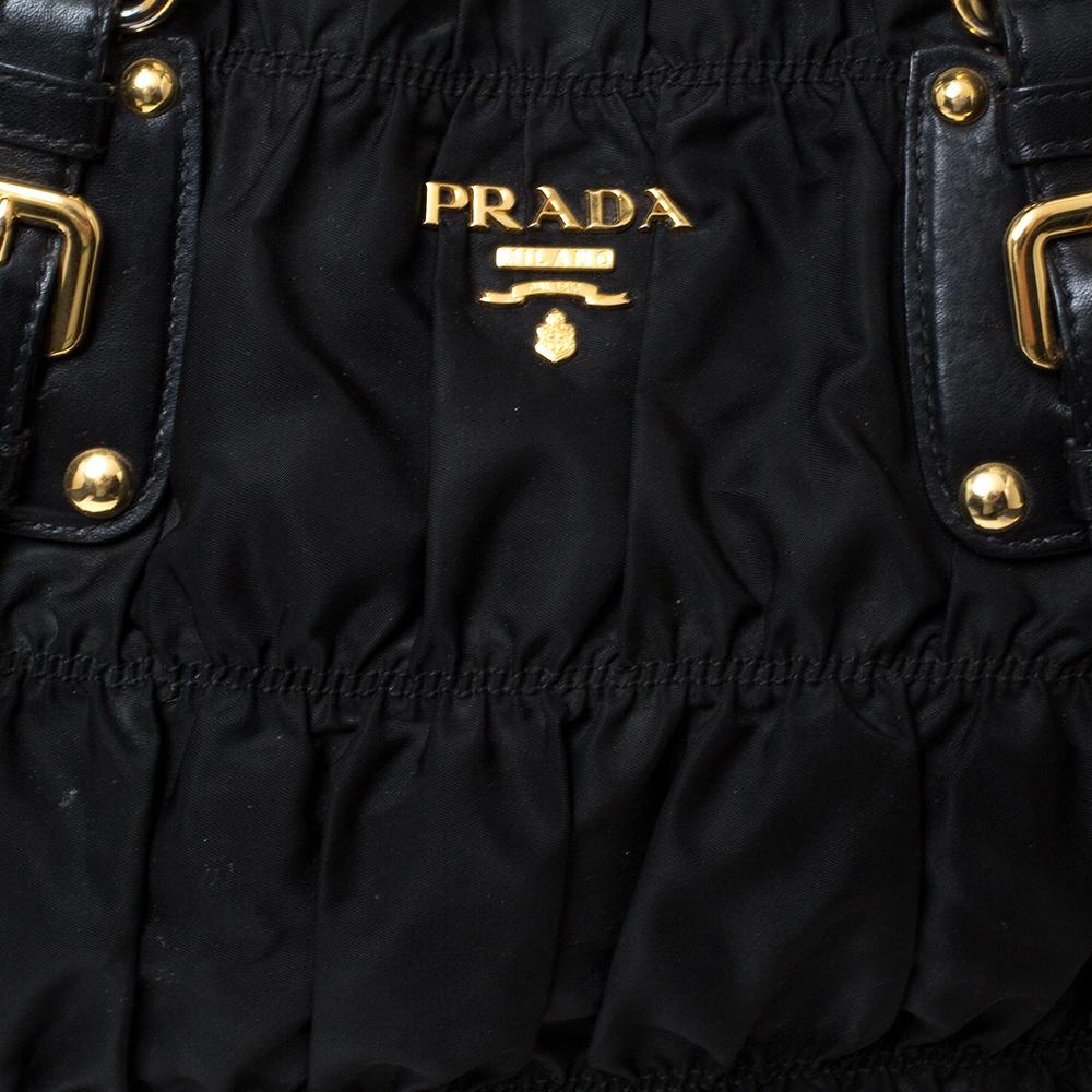 Prada Black Tessuto Nylon Gaufre Tote 1