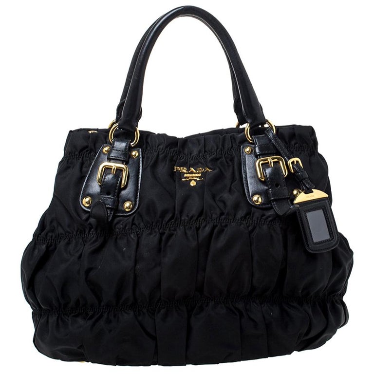 Prada Black Tessuto Nylon Gaufre Tote at 1stDibs | prada tessuto