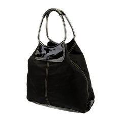 Prada Black Tessuto Nylon Hobo Ring Bag