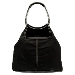 Prada Black Tessuto Nylon Hobo Ring Bag