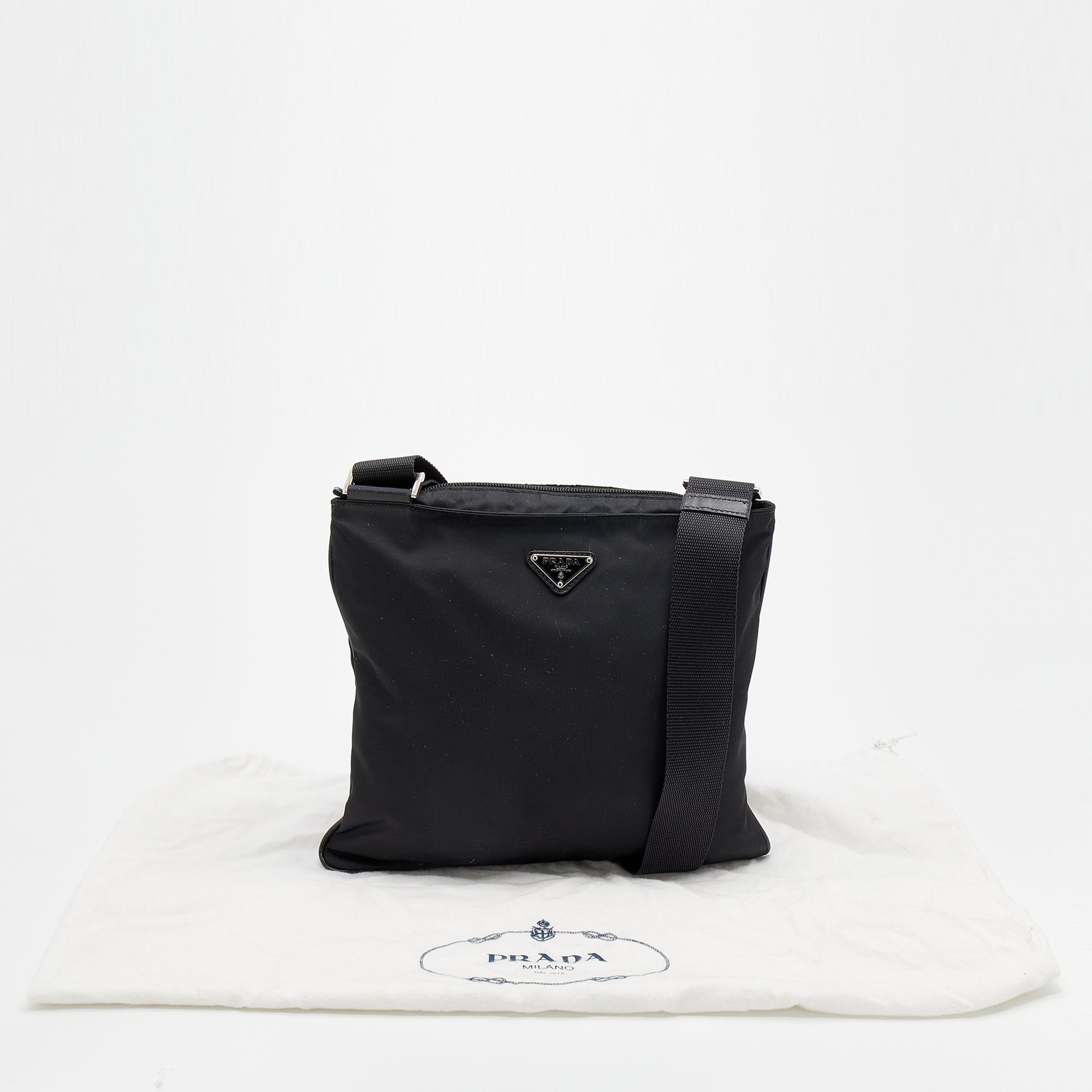 Prada Black Tessuto Nylon Messenger Bag 5