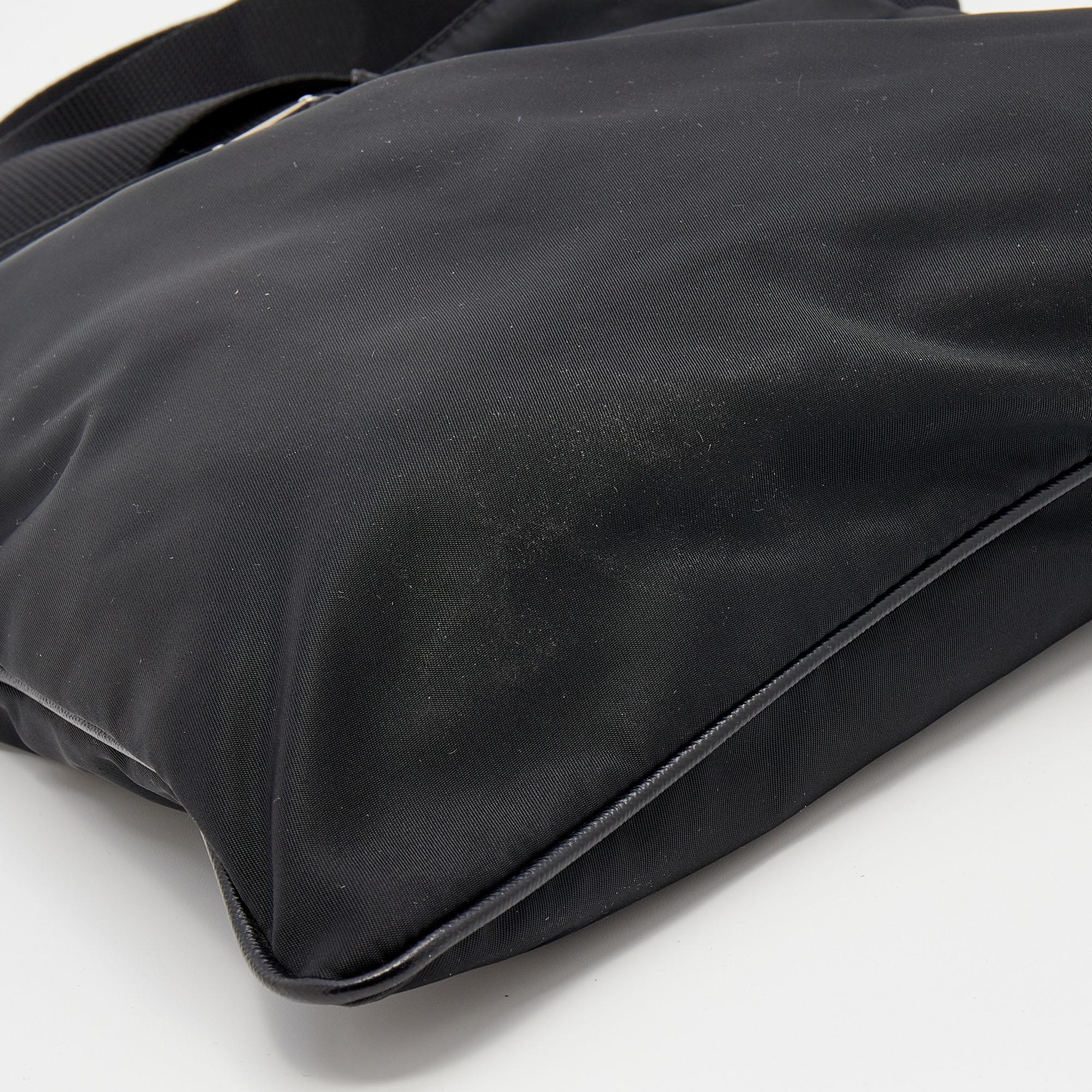 Women's Prada Black Tessuto Nylon Messenger Bag