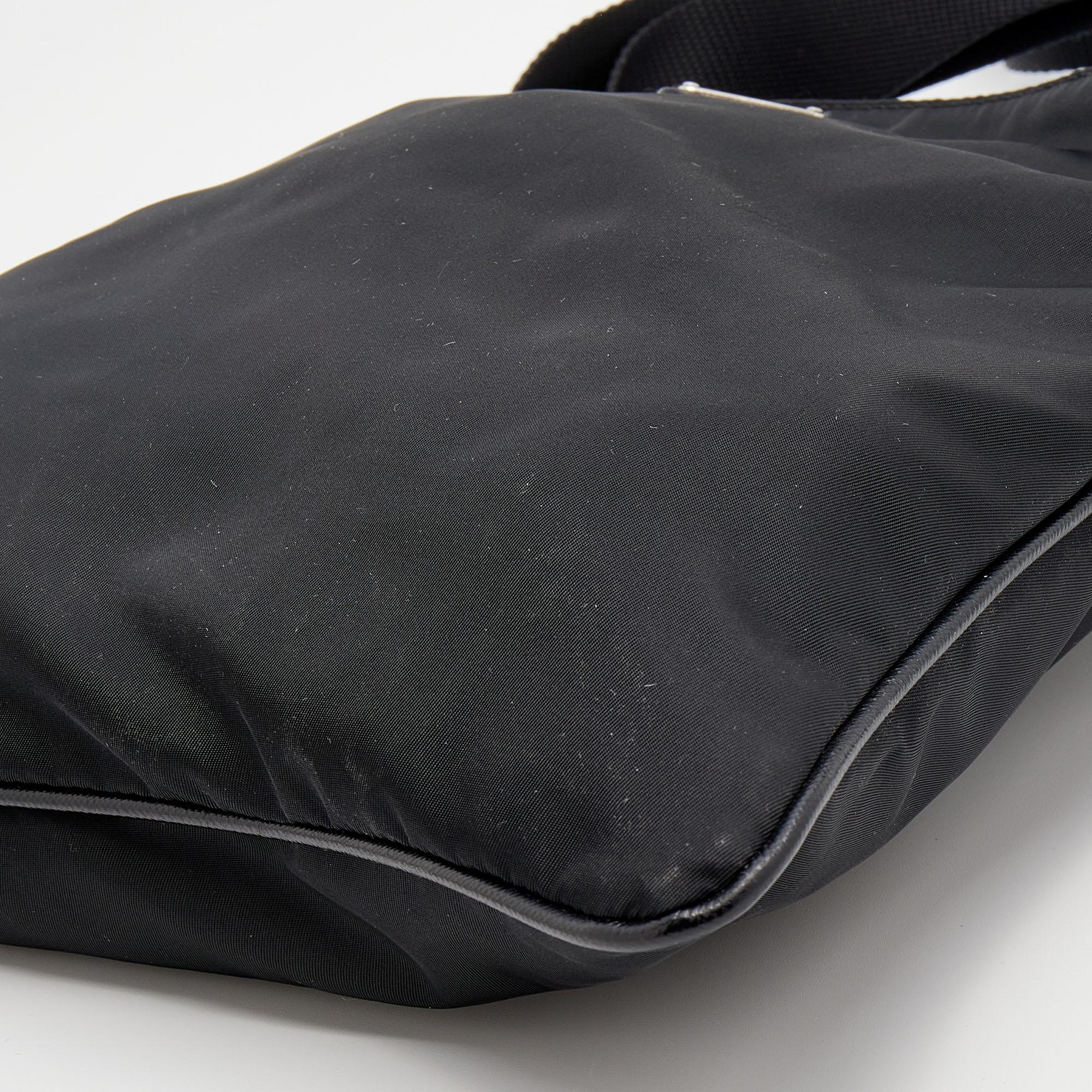 Prada Black Tessuto Nylon Messenger Bag 1