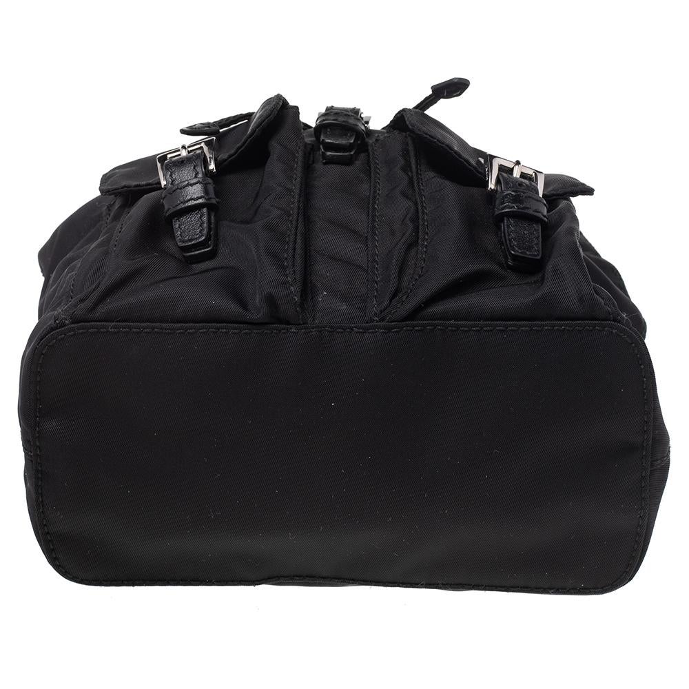 Prada Black Tessuto Nylon Mini Backpack Shoulder Bag 3