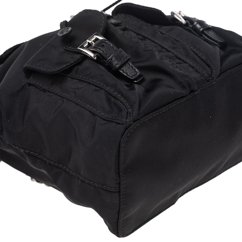 Prada Black Tessuto Nylon Mini Backpack Shoulder Bag 4
