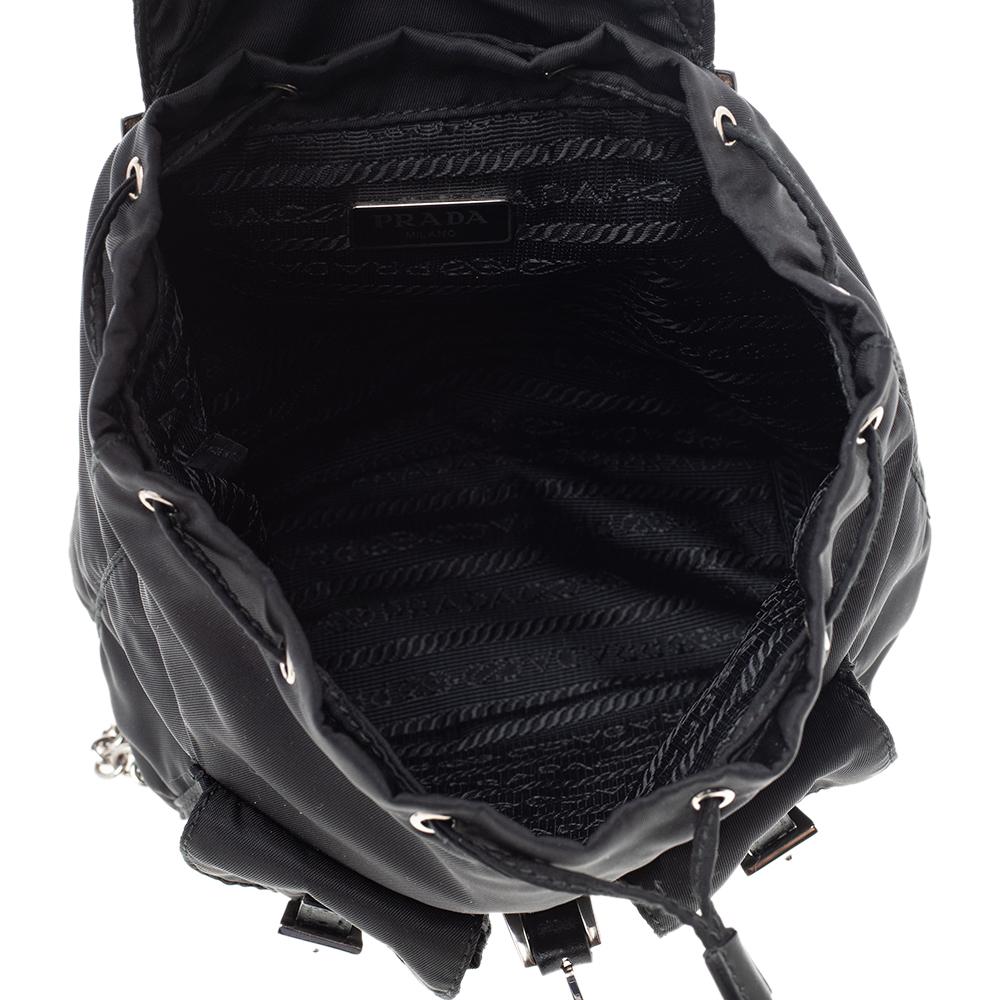 Prada Black Tessuto Nylon Mini Backpack Shoulder Bag 2