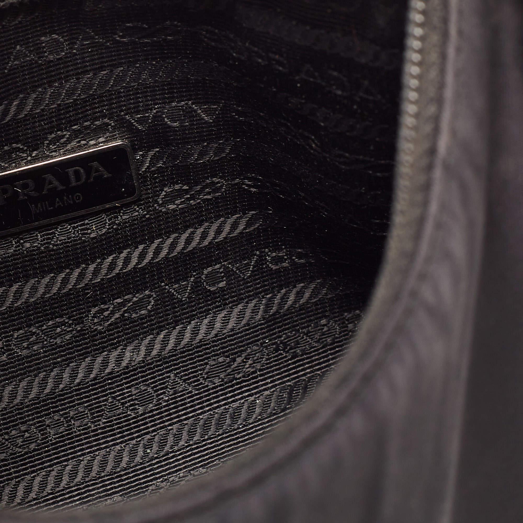 Prada Black Tessuto Nylon Re-Edition 2000 Baguette Bag 8