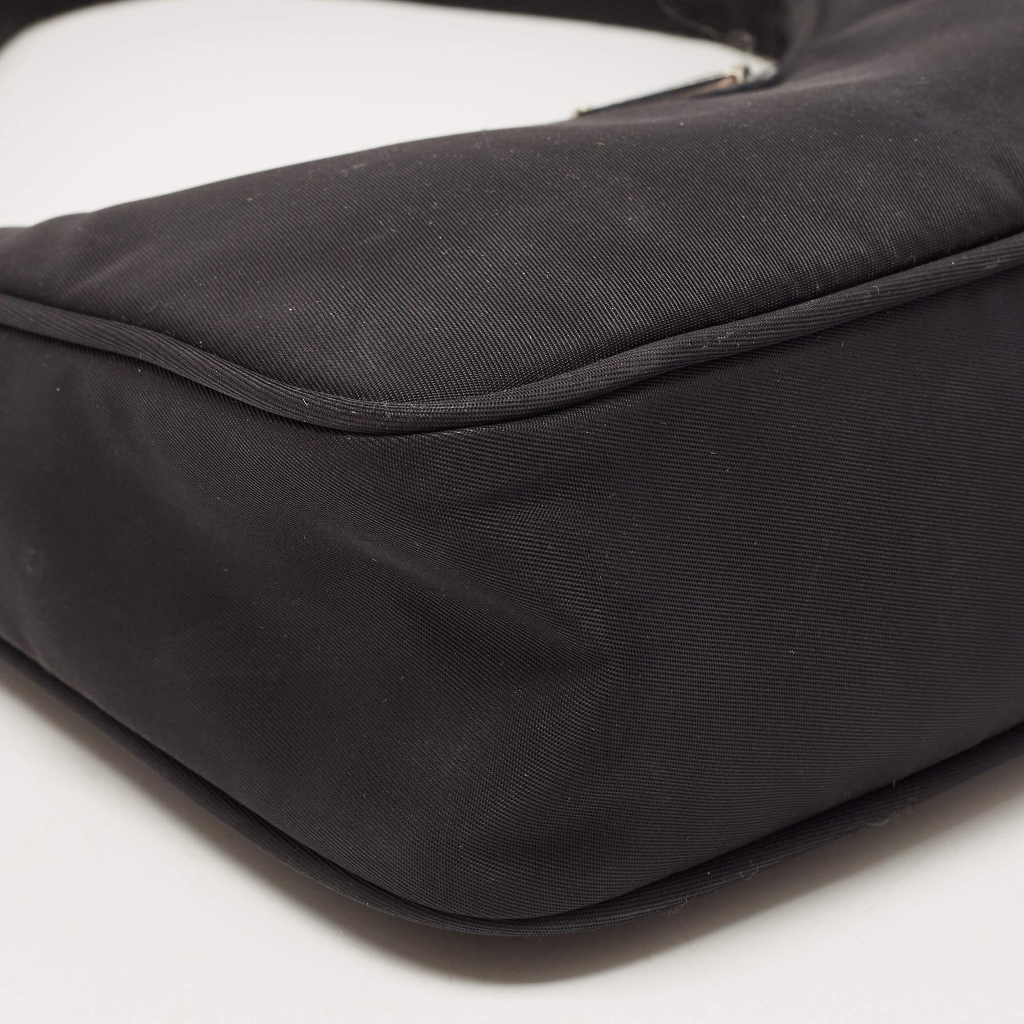 Prada Black Tessuto Nylon Re-Edition 2000 Baguette Bag 2