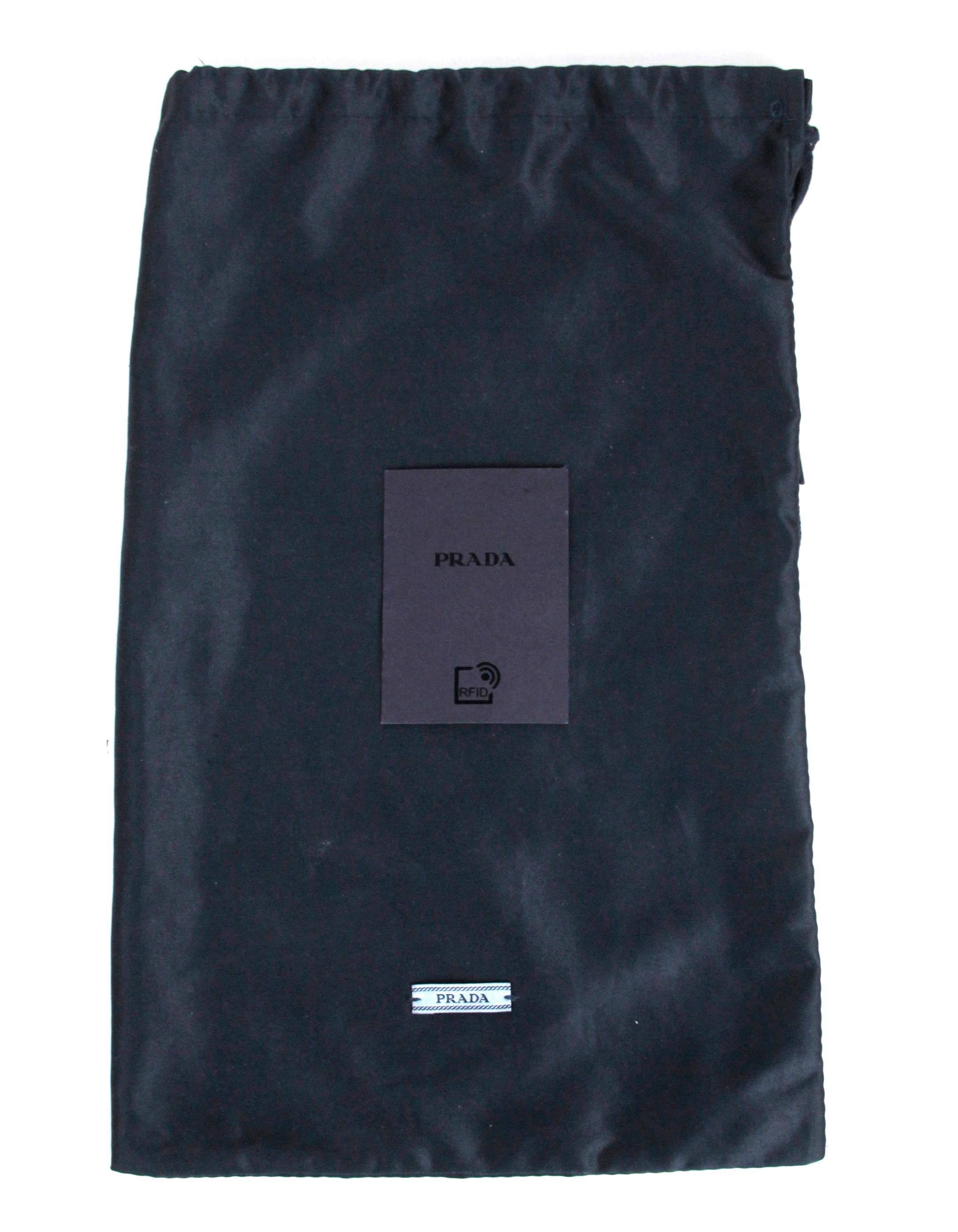 Prada Black Tessuto Nylon Saffiano Wristlet Bag For Sale 3