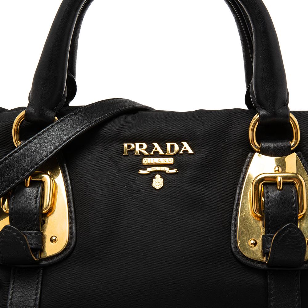 Prada Black Tessuto Nylon Satchel Bag 4