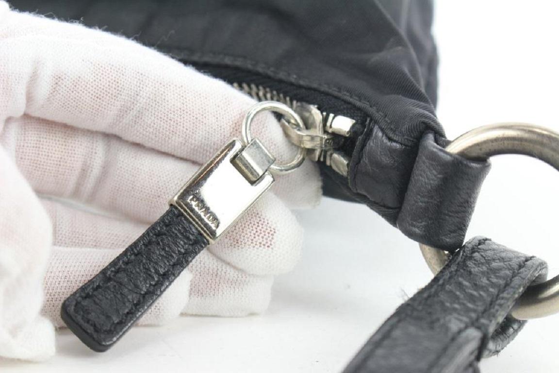 Prada Black Tessuto Nylon x Leather Mini Hobo Bag 1pr114 5