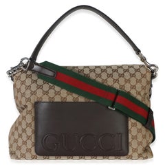 Gucci Dark Brown GG Monogram Canvas Large Crossbody Bag