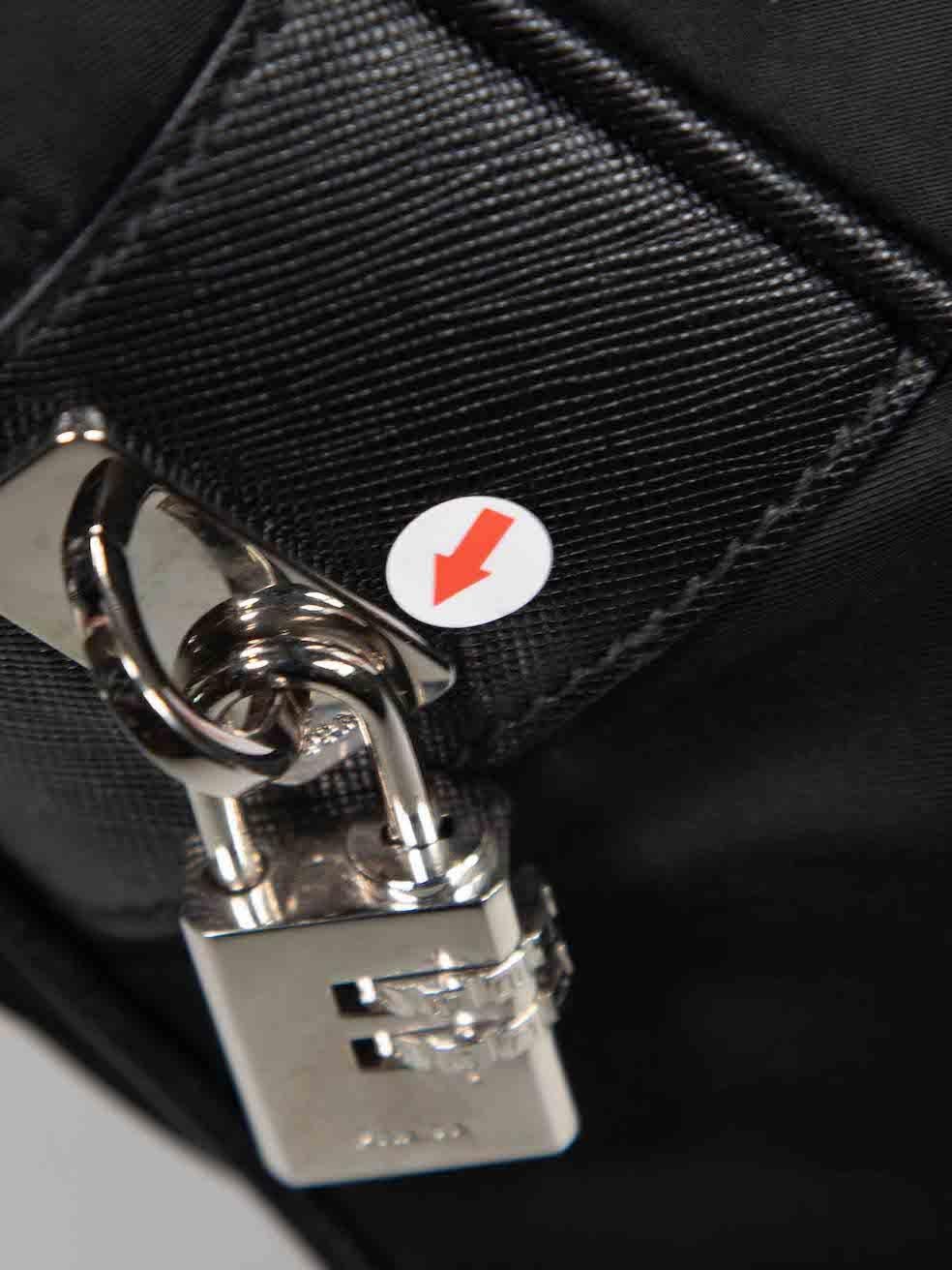 Prada Black Tessuto Saffiano Trim Handbag For Sale 3
