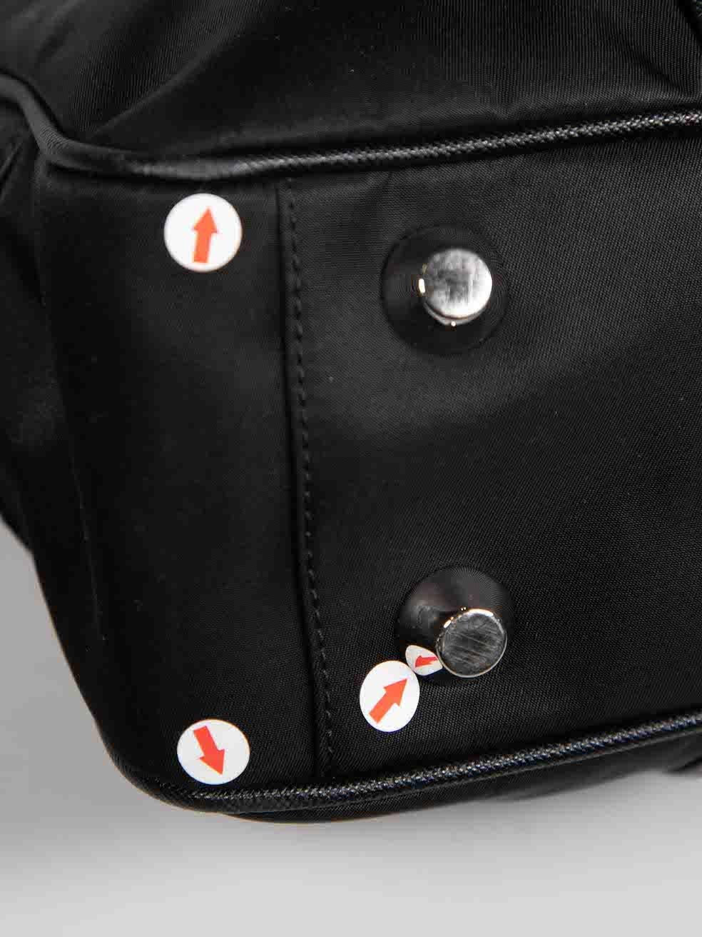 Prada Black Tessuto Saffiano Trim Handbag For Sale 4