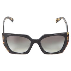 Prada Black Tortoiseshell Square Gradient Sunglasses