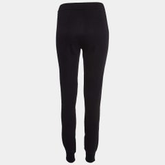 Prada Black Triangle Applique Cotton Knit Joggers M