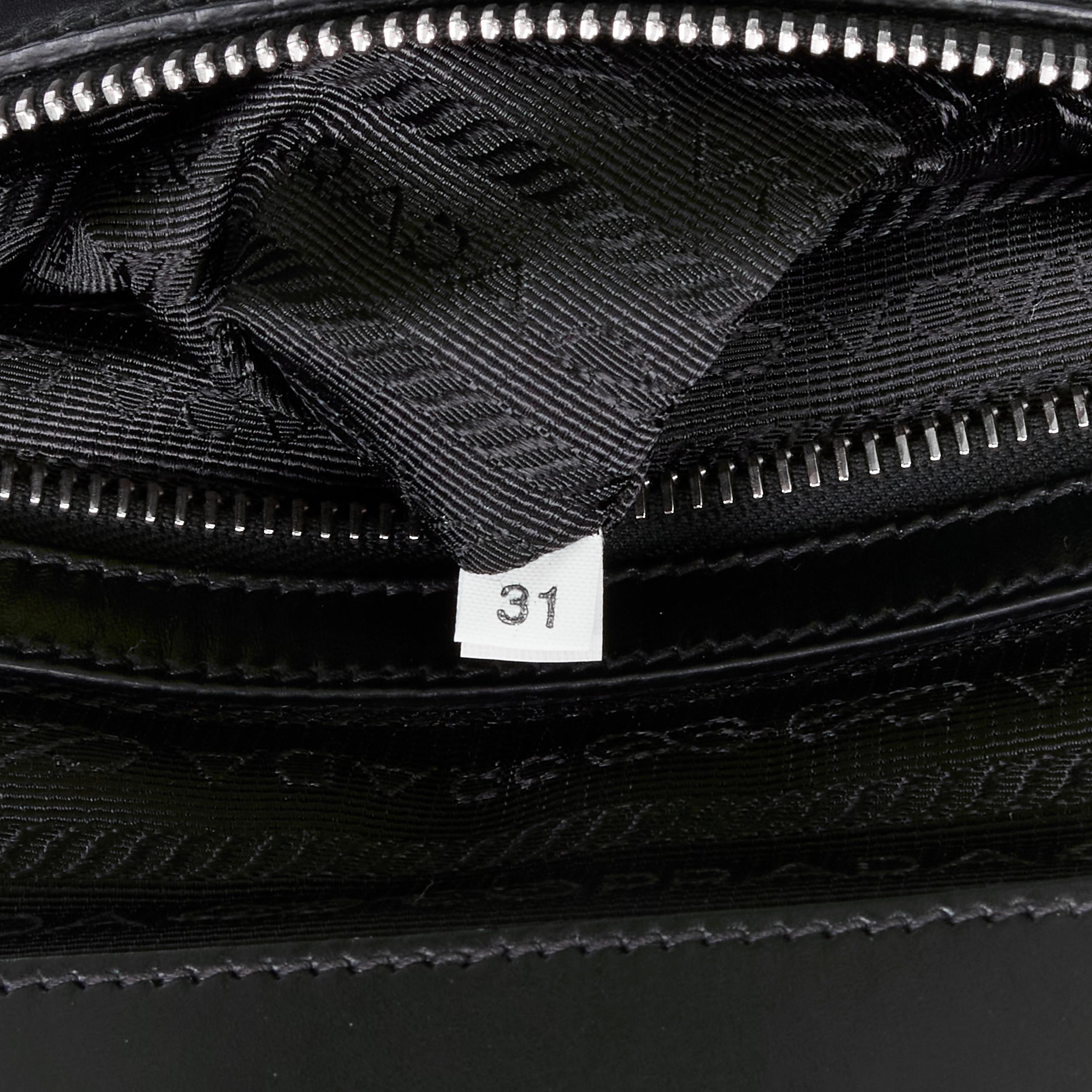 PRADA black triangle enamel logo seal black Tessuto nylon tote bag 4
