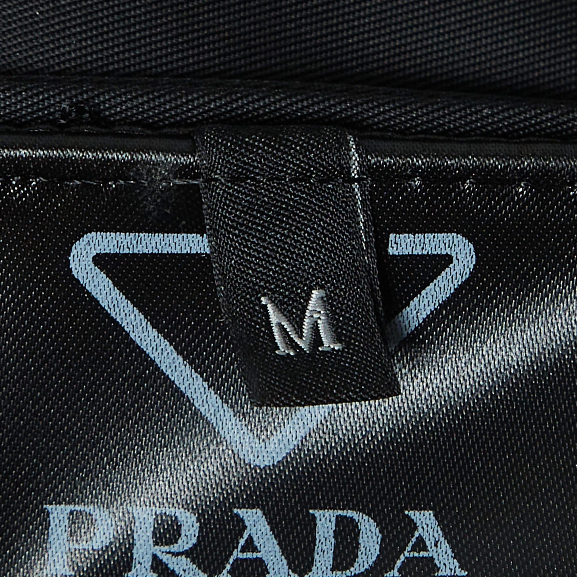 Prada Black Triangle Plaque Logo Re-Nylon Cargo Shirt M 1