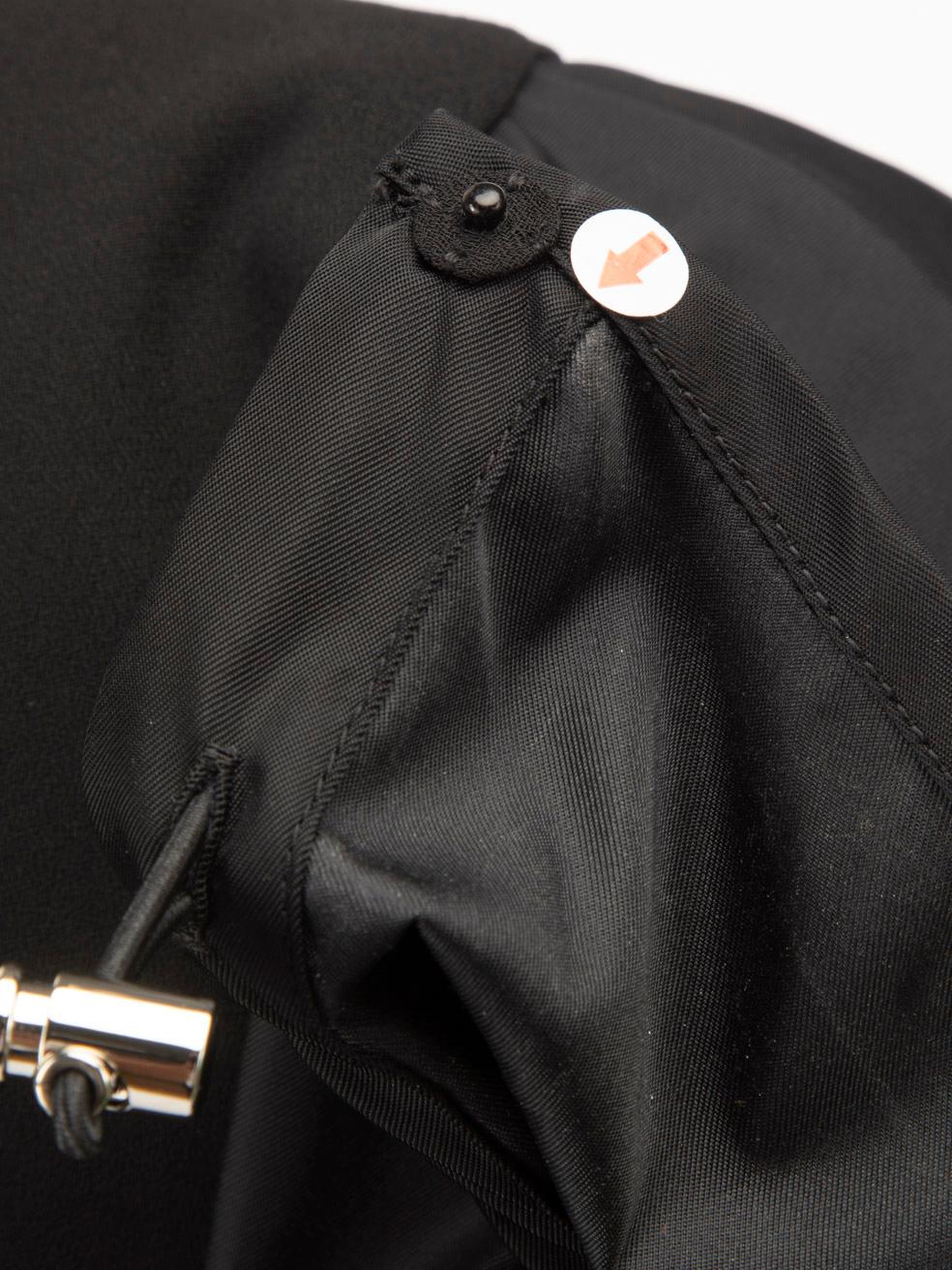Prada Schwarzer V-Ausschnitt mit Kapuze Re-Nylon Faltenrock Kleid Größe S im Angebot 1