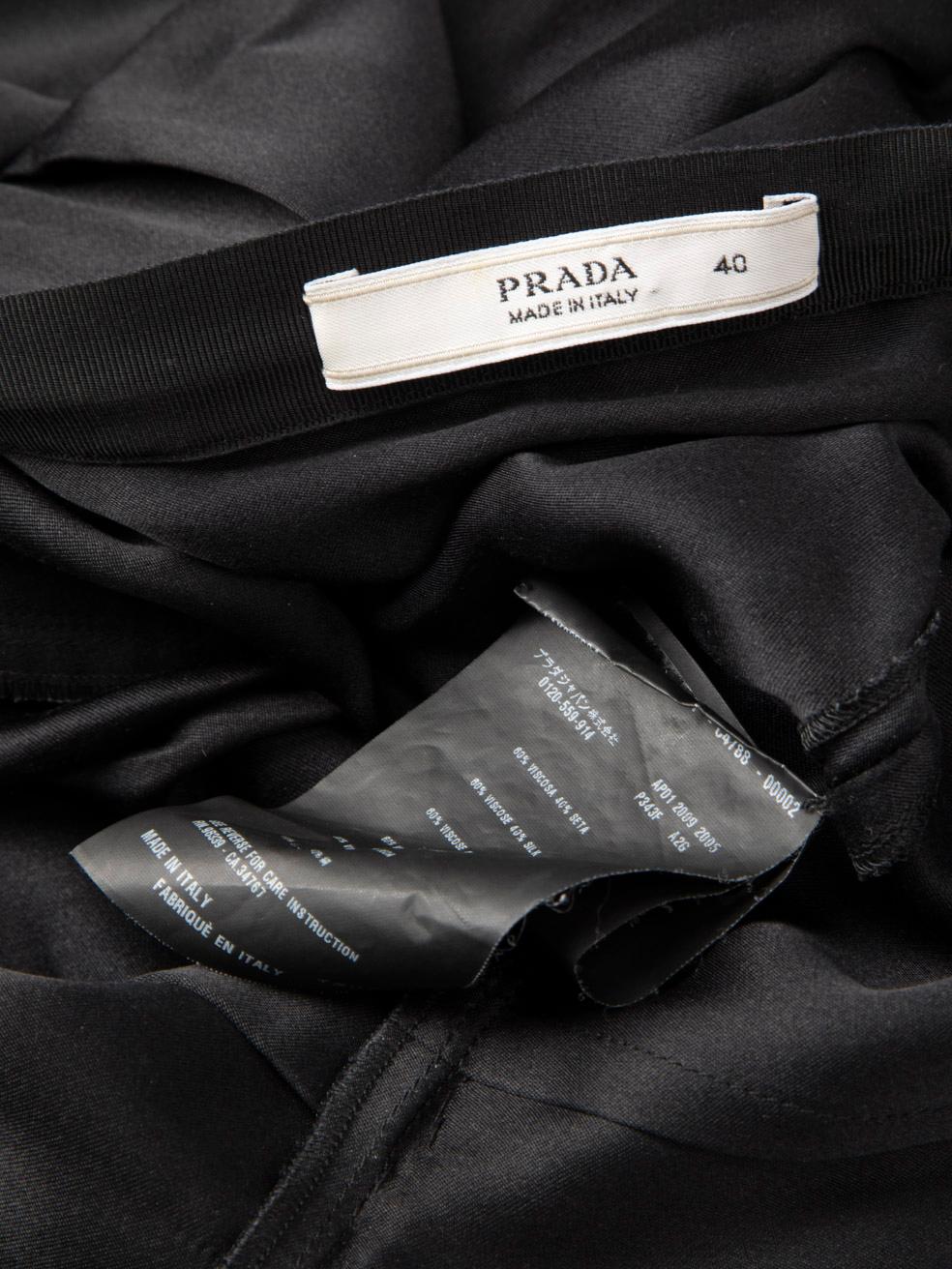 Prada Black V-Neck Knee Length Pleated Dress Size S For Sale 3