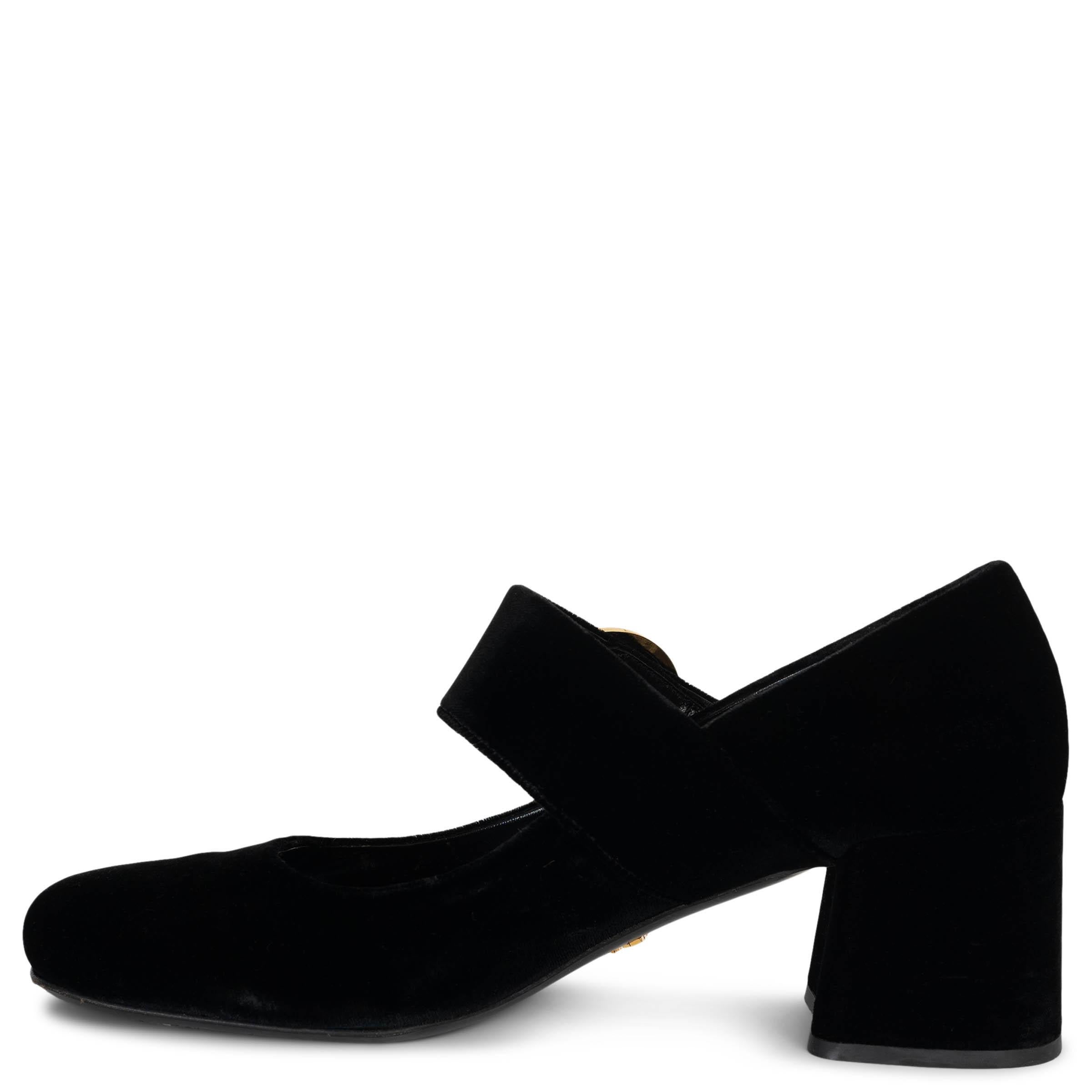 PRADA terciopelo negro 2017 Zapatos MARY JANE 38.5 Negro en venta