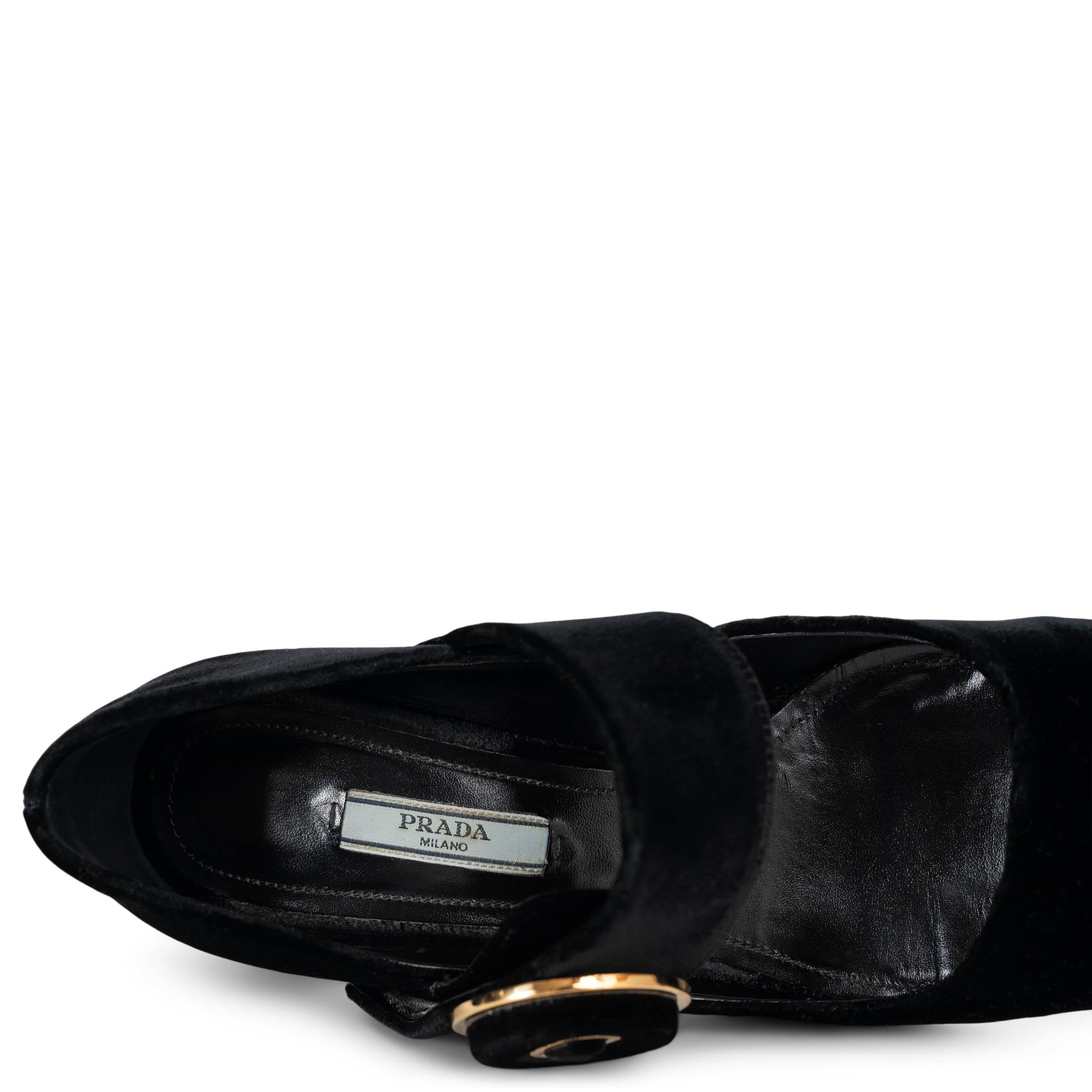 PRADA terciopelo negro 2017 Zapatos MARY JANE 38.5 en venta 2