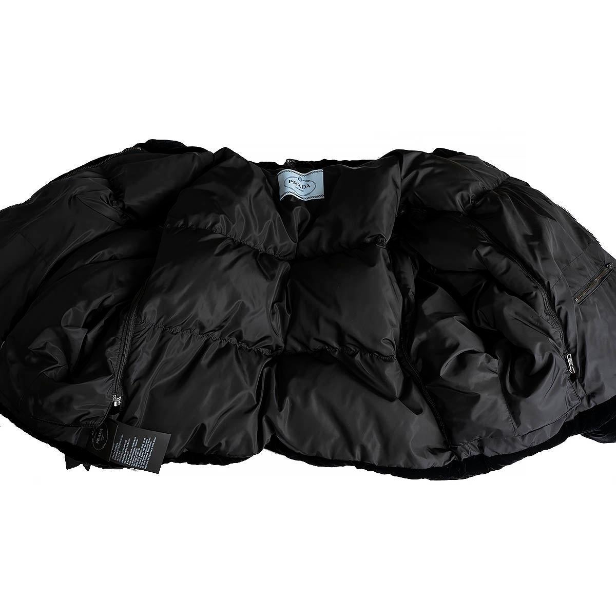 PRADA black velvet 2022 CONVERTIBLE DOWN Vest Jacket 42 M 5