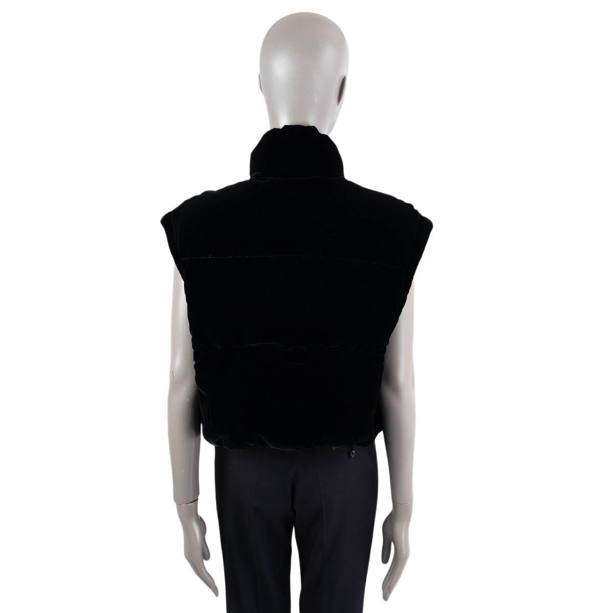 PRADA black velvet 2022 CONVERTIBLE DOWN Vest Jacket 42 M 2