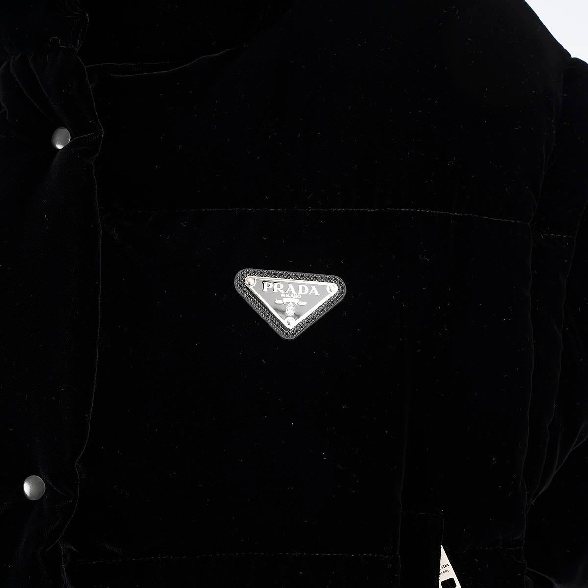 PRADA black velvet 2022 CONVERTIBLE DOWN Vest Jacket 42 M 3