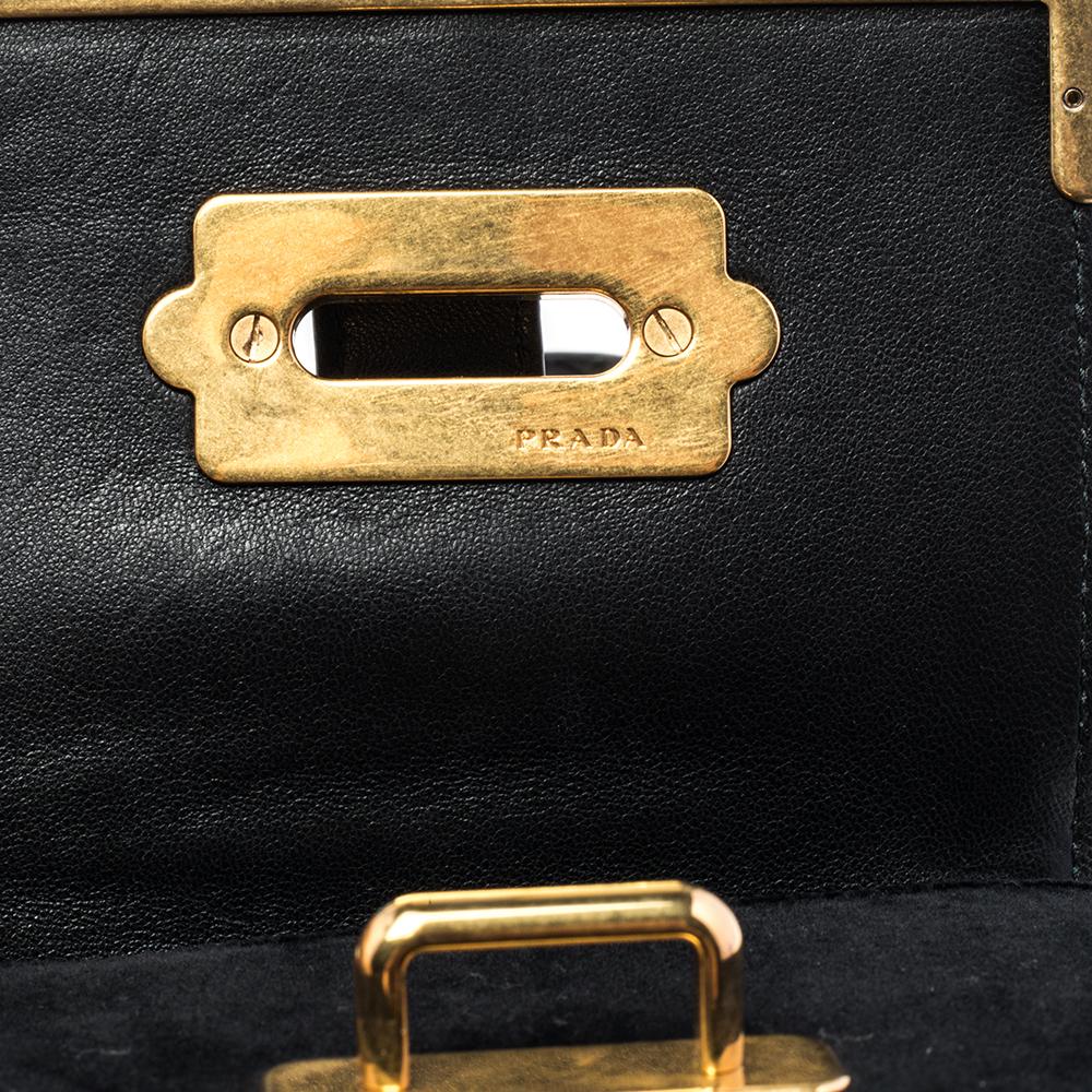 Prada Black Velvet and Croc Embossed Leather Micro Cahier Crossbody Bag In Good Condition In Dubai, Al Qouz 2