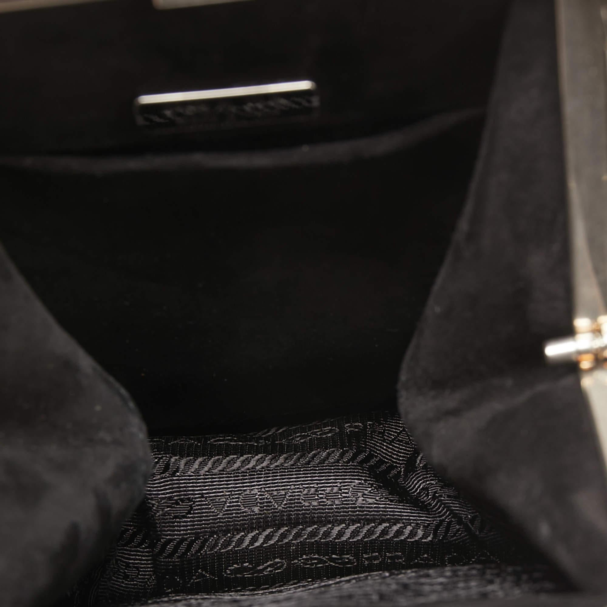 Prada Black Velvet Catwalk Lock Purse Chain Bag 1