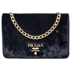 Prada Black Velvet Crossbody Bag