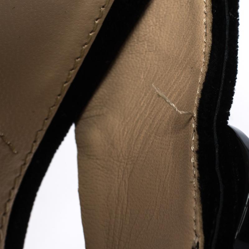 Prada Black Velvet Crystal Embellished Open Toe Mules Size 40.5 1