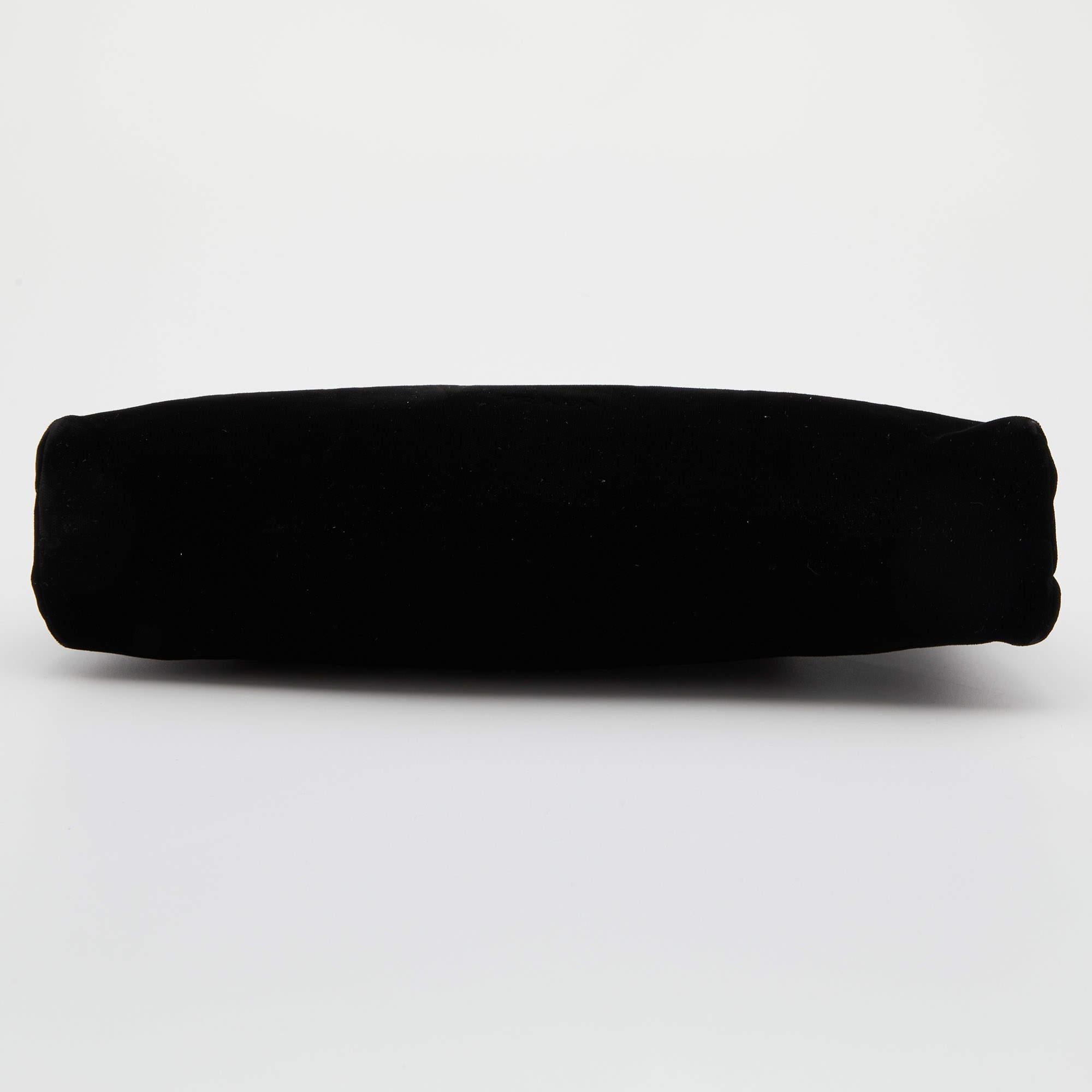 Women's Prada Black Velvet Frame Satchel