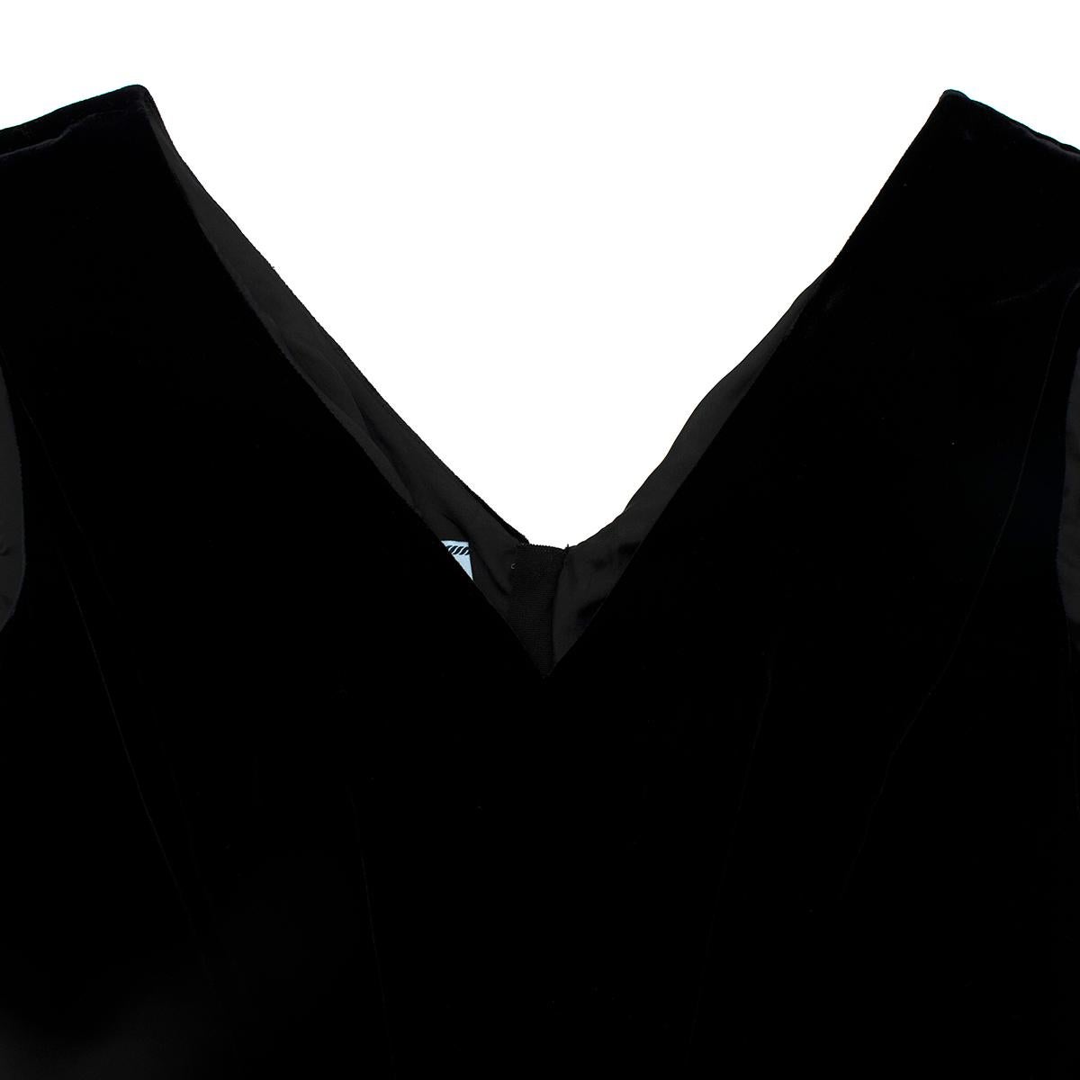 Women's Prada Black Velvet Sleeveless Flower Applique Dress - Us size 8